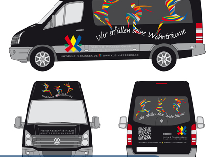 Fahrzeugbeschriftung Klein und Prassek