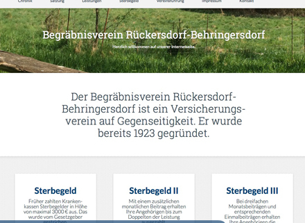 Webseite Begräbnisverein Rückersdorf Behringersdorf