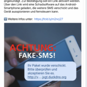 Fake-SMS Paketzustellung